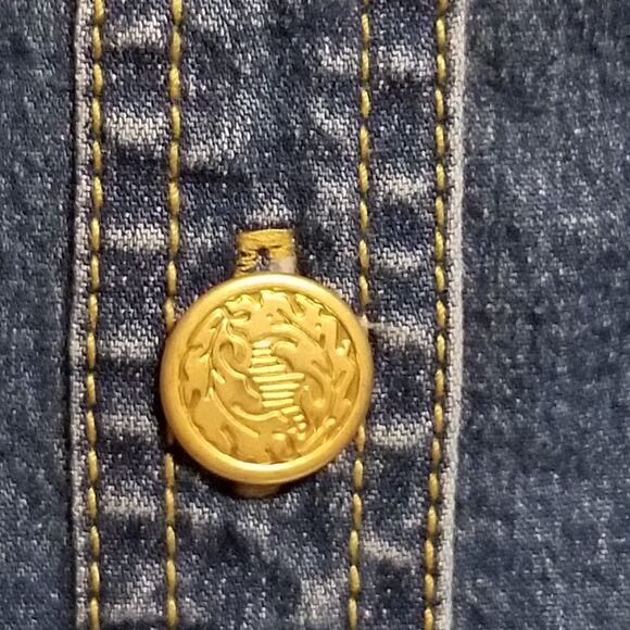 Nancy Bolen By City Girl Womens 16 Denim Jacket Egyptian Embroidered Mid Length - Picture 9 of 12